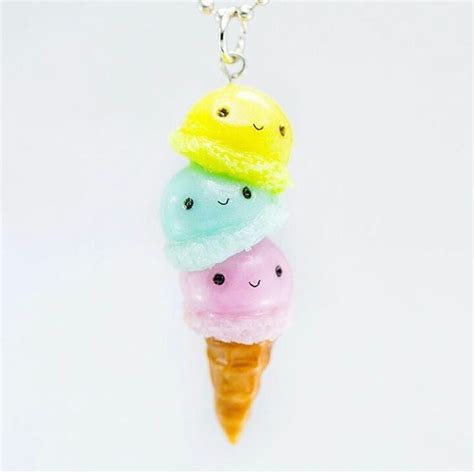 Kawaii Charms Polymer Clay Icecream Ice Cream Cone Charm