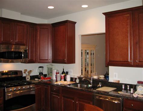 What color paint to tone down the cherry cabinets. Kitchen Colors With Dark Brown Cabinets Wainscoting ...