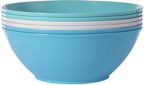 Fresco 10 Inch Plastic Mixing And Serving Bowls Set Of 6 In 3 Coastal