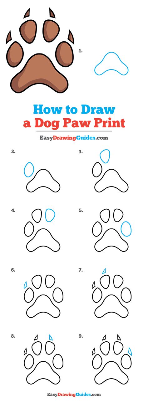 How To Draw A Dog Paw Print Really Easy Drawing Tutorial