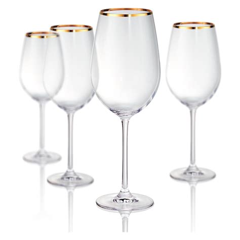 Artland Gold Band Bordeaux Wine Glasses Set Of 4
