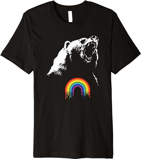 Amazon Com Gay Pride Bear Pride Care Rainbow Premium T Shirt Clothing