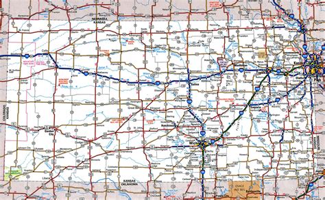 Map Of Kansas Roads And Highwayslarge Detailed Map Of Kansas With