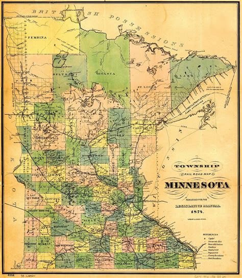 Minnesota Counties Road Map Usa