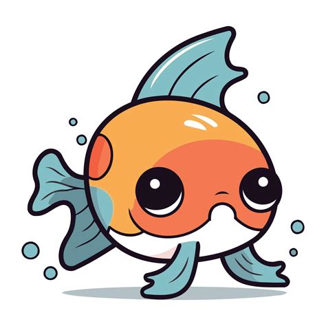 Cute Cartoon Kawaii Goldfish Character Vector Illustration 32922888