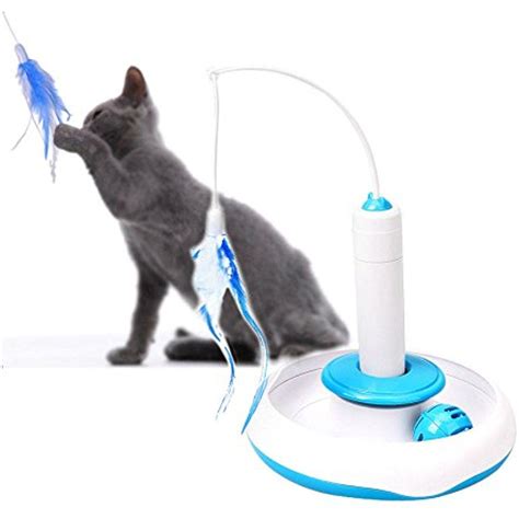 Pet Cat Electric Rotating Toys Teaser Interactive Cats Toy Feather