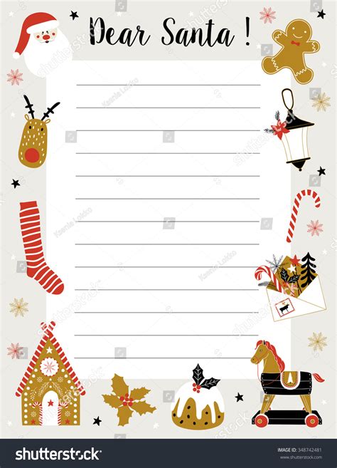 christmas letter  santa claus vector illustration