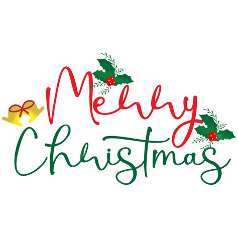 Merry Christmas Word Art With Xmas Elements Transparent Merry
