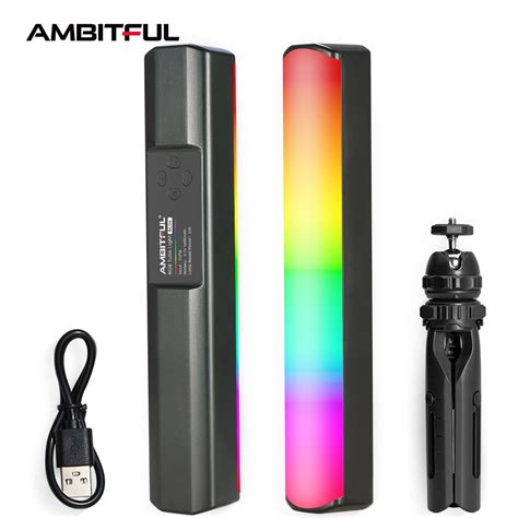 AMBITFUL BL06 RGB 3200 4500 5600K RGB LED Video Stick Tube Light Built In APP Lithium Battery