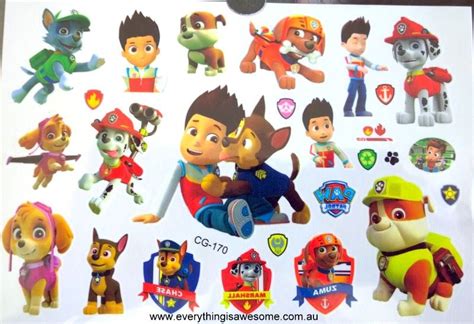 Everything Is Awesome Paw Patrol Temporary Tattoo Cg 170