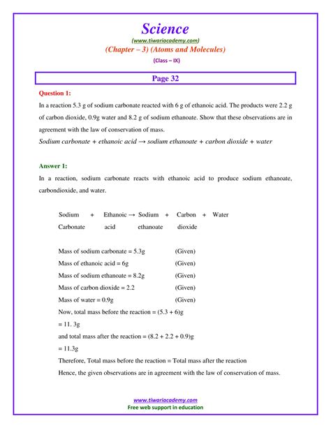 This page contains class 9 science notes, science homework help ,class 9 science worksheets, ncert solutions, revision notes for class 9 you will find plenty of them here or on the respective chapter page. NCERT Solutions for Class 9 Science Chapter 3 Atoms and ...