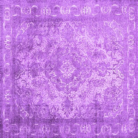 Ahgly Company Indoor Square Abstract Purple Contemporary Area Rugs 6