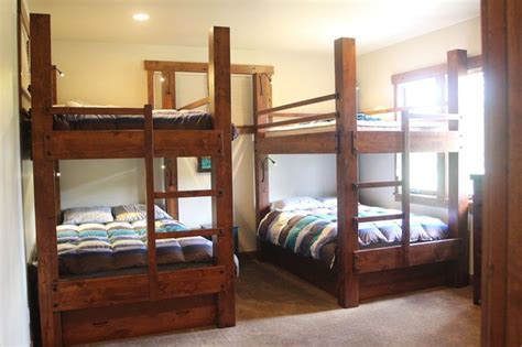 Bunk beds for youth teen will last for safety standards. Two Queen over Queen Bunk Beds, knotty alder construction ...