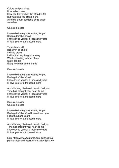 Christina Perri A Thousand Years Tekst - Song A thousand Years worksheet