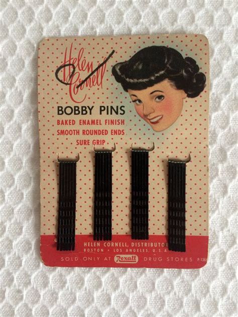 1950s Black Bobby Pins Helen Cornell Sold Only At Rexall Original Card