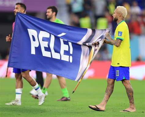 Neymar Leads Brazil Tributes To Pele With Iconic Banner After World Cup