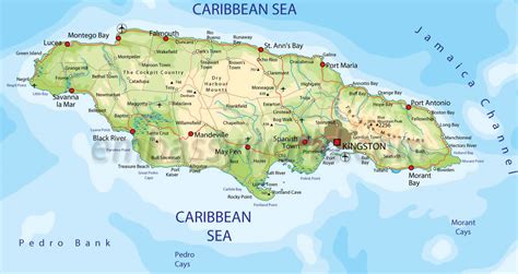 Map Of Jamaica Caribbean Sea