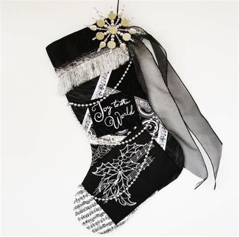 Black And White Christmas Stocking A Custom Handmade One