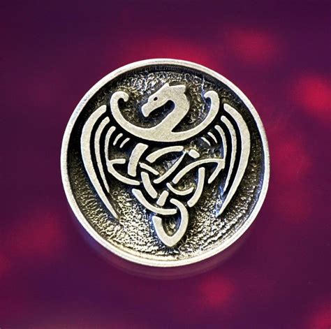 Celtic Wyvern Dragon Button Dragon Button Celtic Buttons Etsy