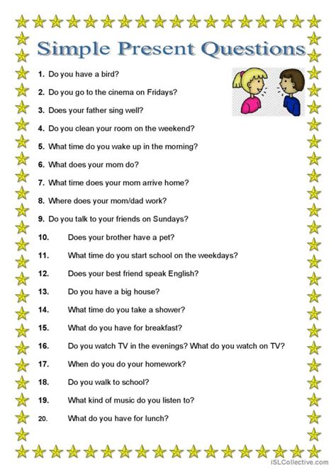 Simple Present Questions English Esl Worksheets Pdf And Doc