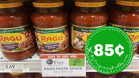 Ragu Pasta Sauce 85¢ At Publix My Publix Coupon Buddy