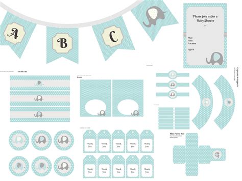 Baby shower printable tags add the perfect touch to any party. Blue Elephant Printable - Magical Printable