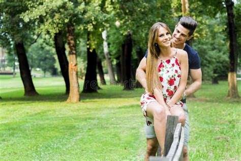 Happy Couple Loving Each Other Outdoors Stock Photo Image Of People