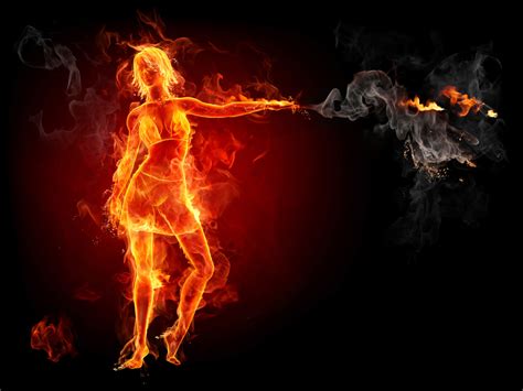 Hot Babe On Fire Wallpaper High Definition High Quality Widescreen
