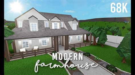 Roblox Bloxburg Modern Farmhouse 68k Youtube
