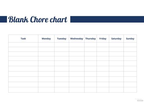 Blank Chore Chart Template In Microsoft Word