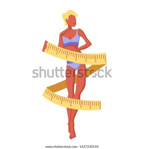 Weight Loss Woman Body Transformation Concept Stock Vector Royalty
