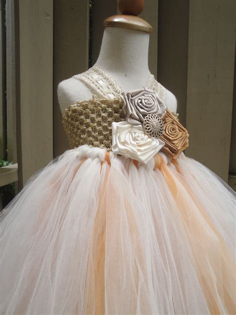 Gold Champagne Flower Girl Tutu Dress