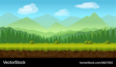 Forest Game Background 2d Application Royalty Free Vector