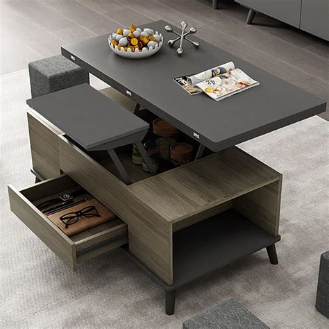 5 Pieces Lift Top Coffee Table Set With Storage Convertible Dining