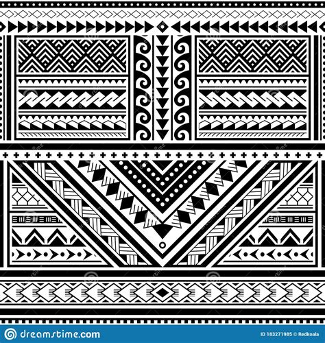 Polynesian Tattoo Seamless Vector Pattern Hawaiian Tribal Design