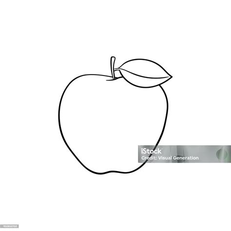 Ikon Sketsa Yang Digambar Tangan Buah Apel Ilustrasi Stok Unduh