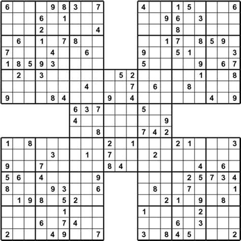 Free Printable Samurai Sudoku Puzzles Free Printable Templates