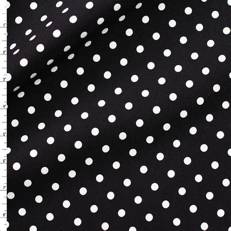 Cali Fabrics White On Black Polka Dots Designer Viscose Nylon Stretch