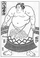Colorare Giappone Japon Adulti Sumo Kuniyoshi Utagawa Coloriage Justcolor Erwachsene Malbuch Représentant Coloriages Getdrawings Galleria sketch template