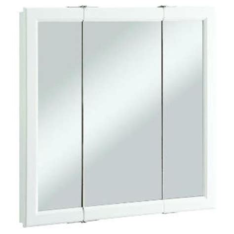 Wyndham White Semi Gloss Tri View Medicine Cabinet Mirror With 3 Doors