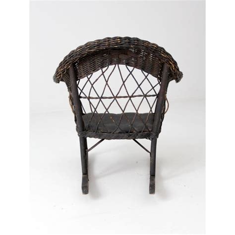 Northern nautical padmas plantation kubu wingback chair wicker arm chair with wing back. Antique Children's Wicker Rocking Chair | Chairish