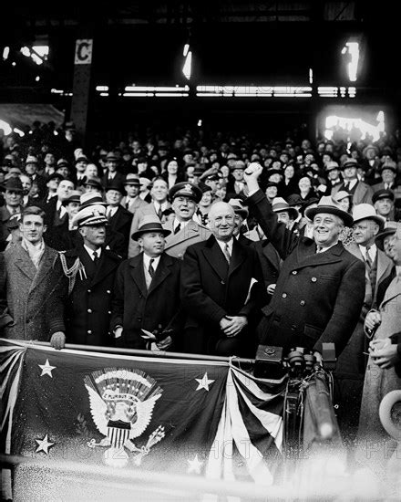 Us President Franklin Roosevelt Attending Opening Day Baseball Game