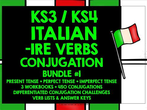 Italian Ire Verbs Conjugation Practice Teaching Resources
