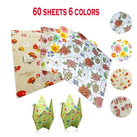 Buy 60pcs Floral Origami Folding Papers Japanese Lucky