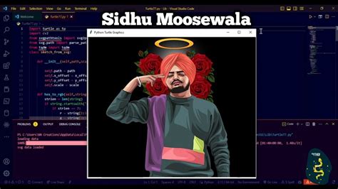 Sidhu Moosewala Using Python Turtle Code Python Programming Hub YouTube