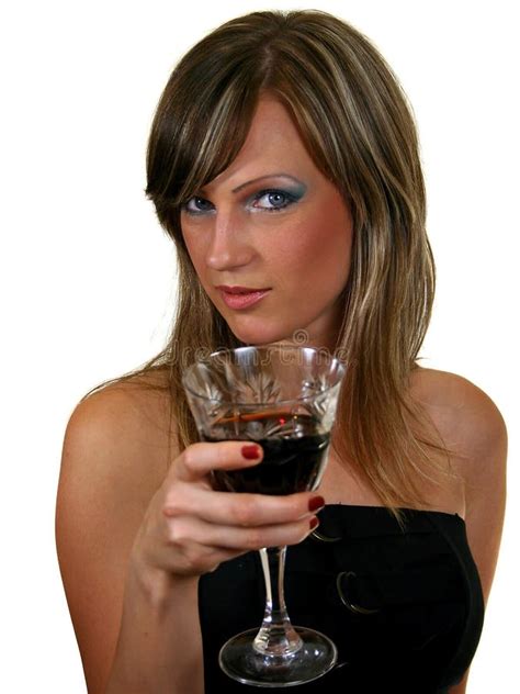 Woman Drinking Stock Image Image Of Alluring Happy Fashion 2429257