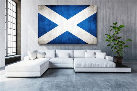 Scotland Flag Canvas Wall Art Scottish Flag Print Home Decor Etsy