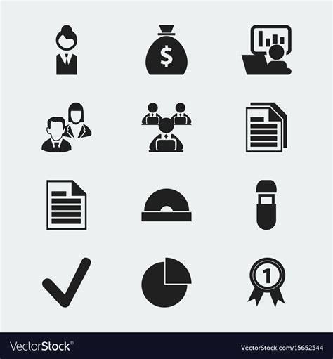 Set Of 12 Editable Office Icons Includes Symbols Vector Image