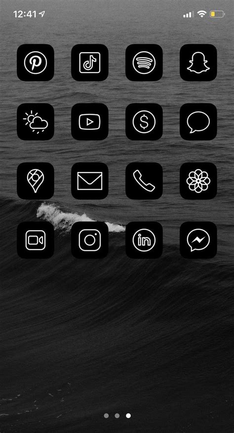 Black Iphone Ios 14 App Icons Dark Theme App Icons For Iphone Etsy