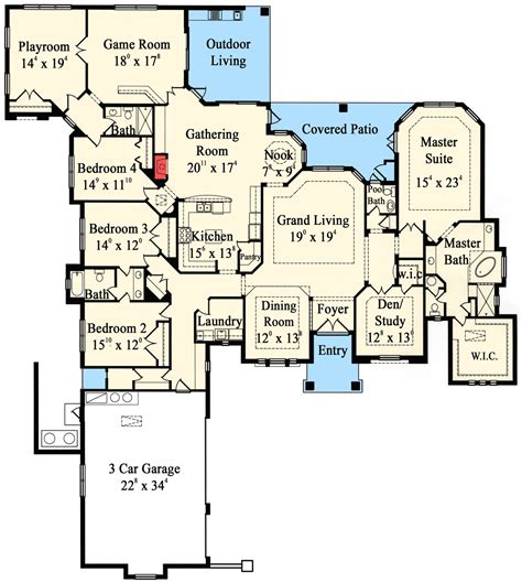 Grand Mediterranean Home Plan 42041mj 1st Floor Master Suite Cad